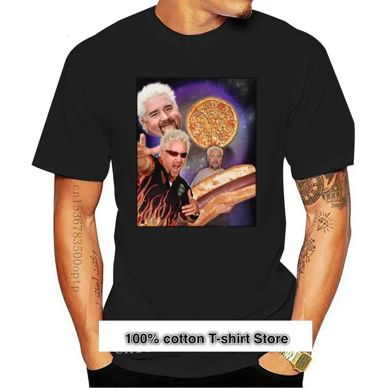 

Camiseta negra de Three Guy Fieri Moon para hombre, ropa