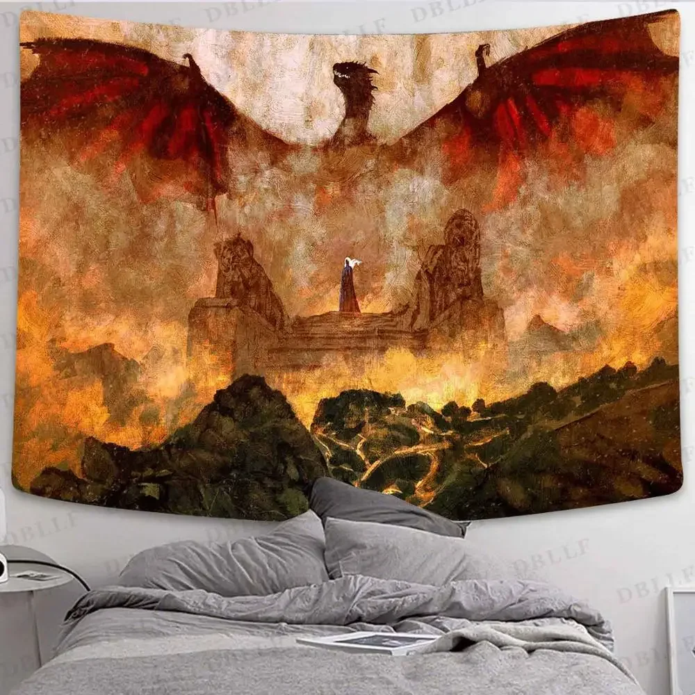 Simсант гобелен &quotКосмонавт&quot Планеты космоса Дракон пламя искусство стене