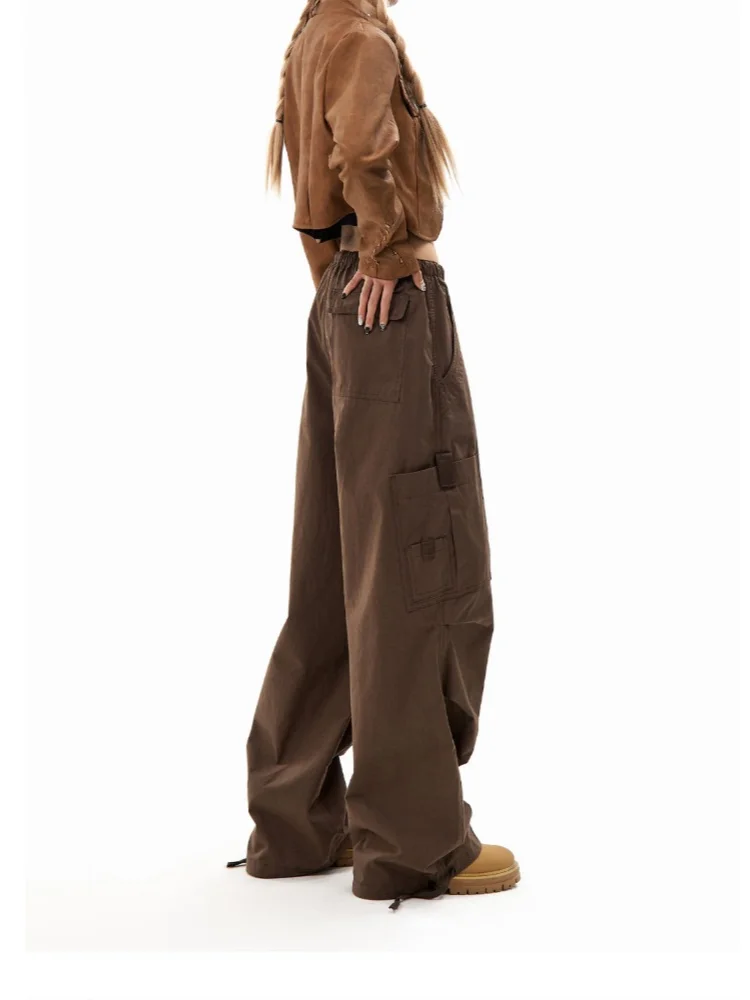 Уличная одежда DEEPTOWN Y2k в стиле хип-хоп с высокой талией и широкими штанинами