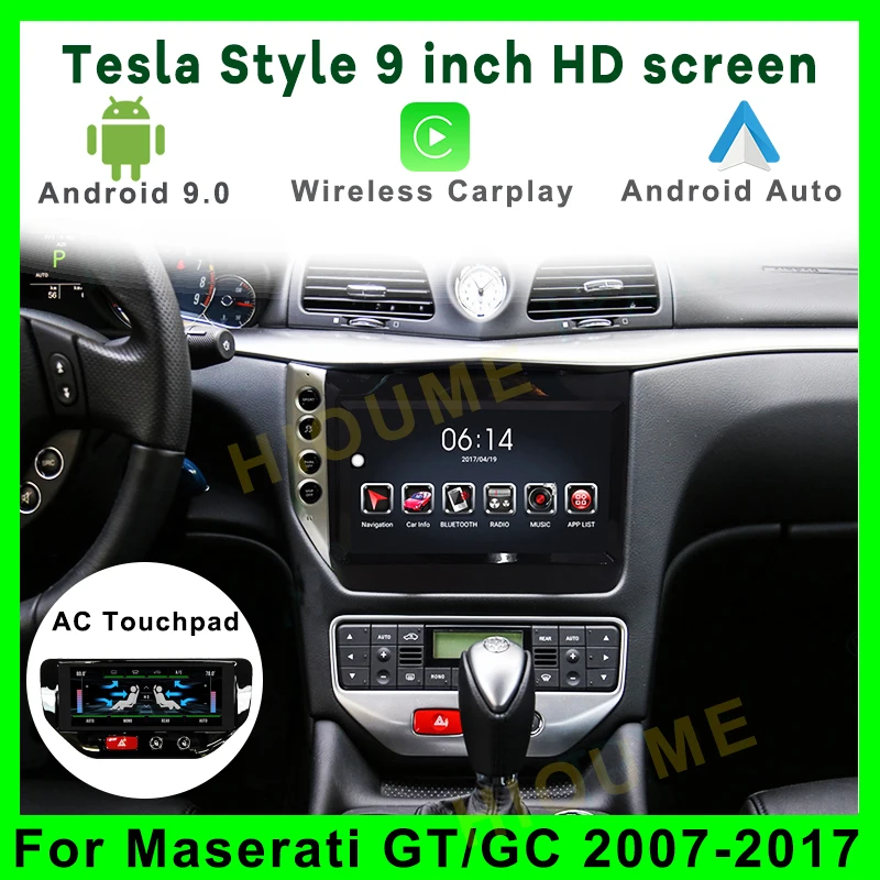 

Автомагнитола на Android, Мультимедийный проигрыватель с ЖК-дисплеем для Maserati GT, GC, granтуризм 2007-2017, автомобильный GPS-навигатор, стерео, Carplay