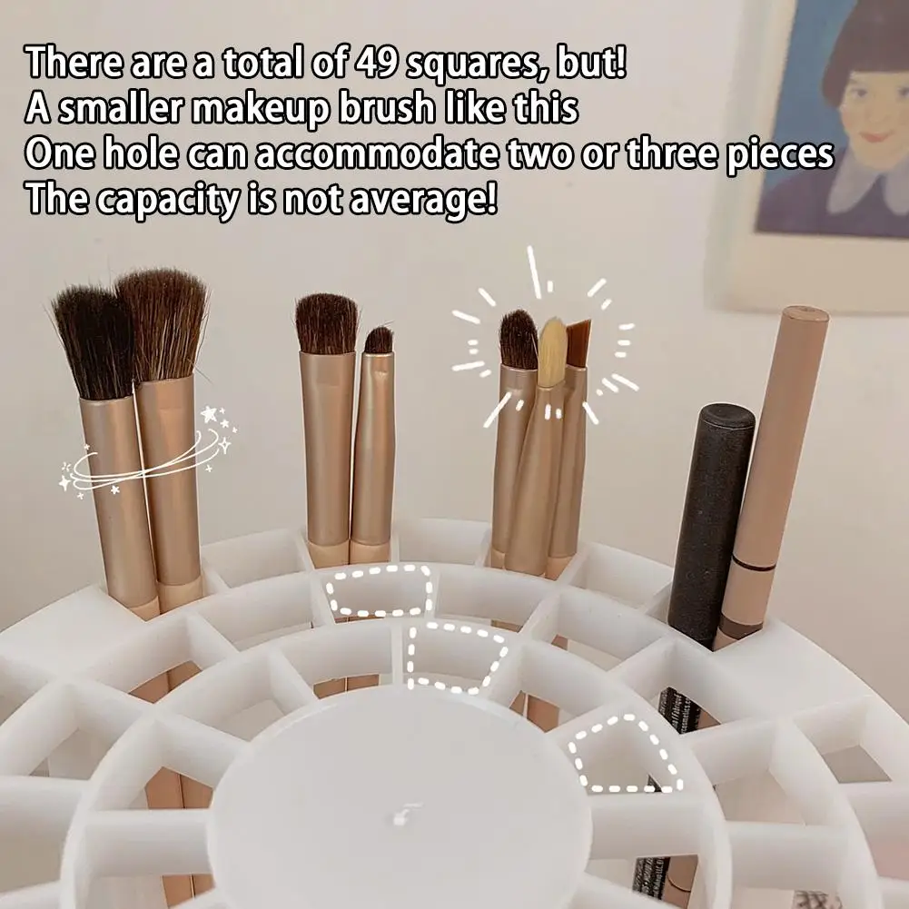 Lattices Cosmetic Multifunction Large-Capacity Make-up Brush Storage Box Table Organizer Make Up Tools Pen Storage Holder images - 6