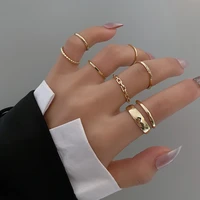 wukalo bohemian ring set gold silver color hollow chain engagement wedding band rings for women finger party jewelry gifts