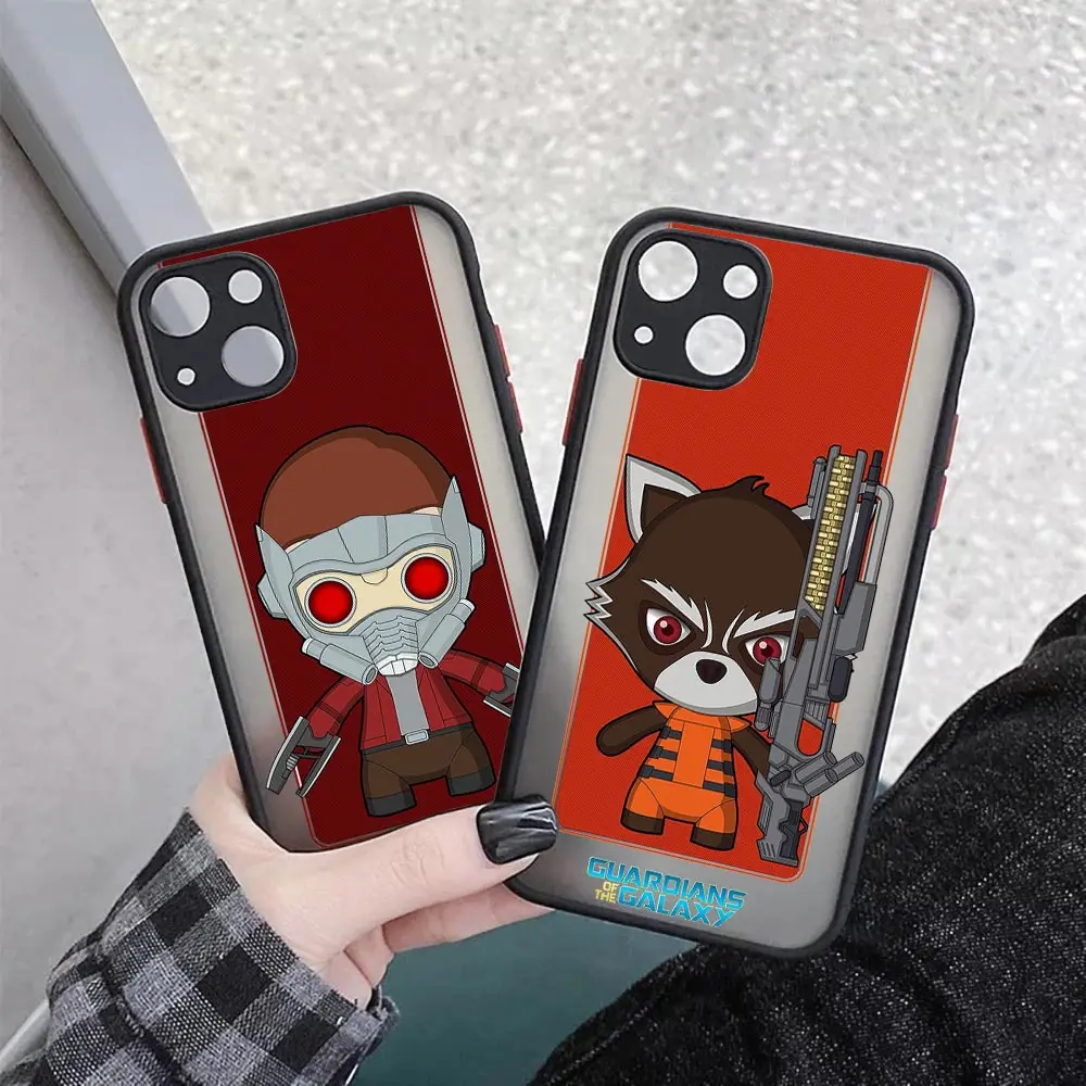 

Marvel Galaxy Guard Star-Lord Groot Cartoon Matte Case For Apple iPhone 14 13 12 11 Pro Max Mini XR XS X SE Max 7 8 Plus Cover