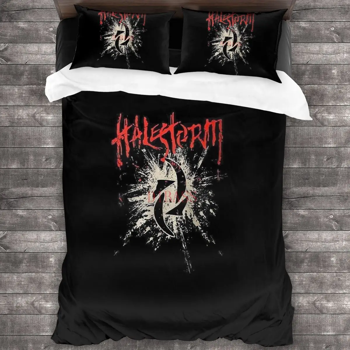 

Halestorm Band Womans Tee Soft Microfiber Comforter Set with 2 Pillowcase Quilt Cover With Zipper Closure