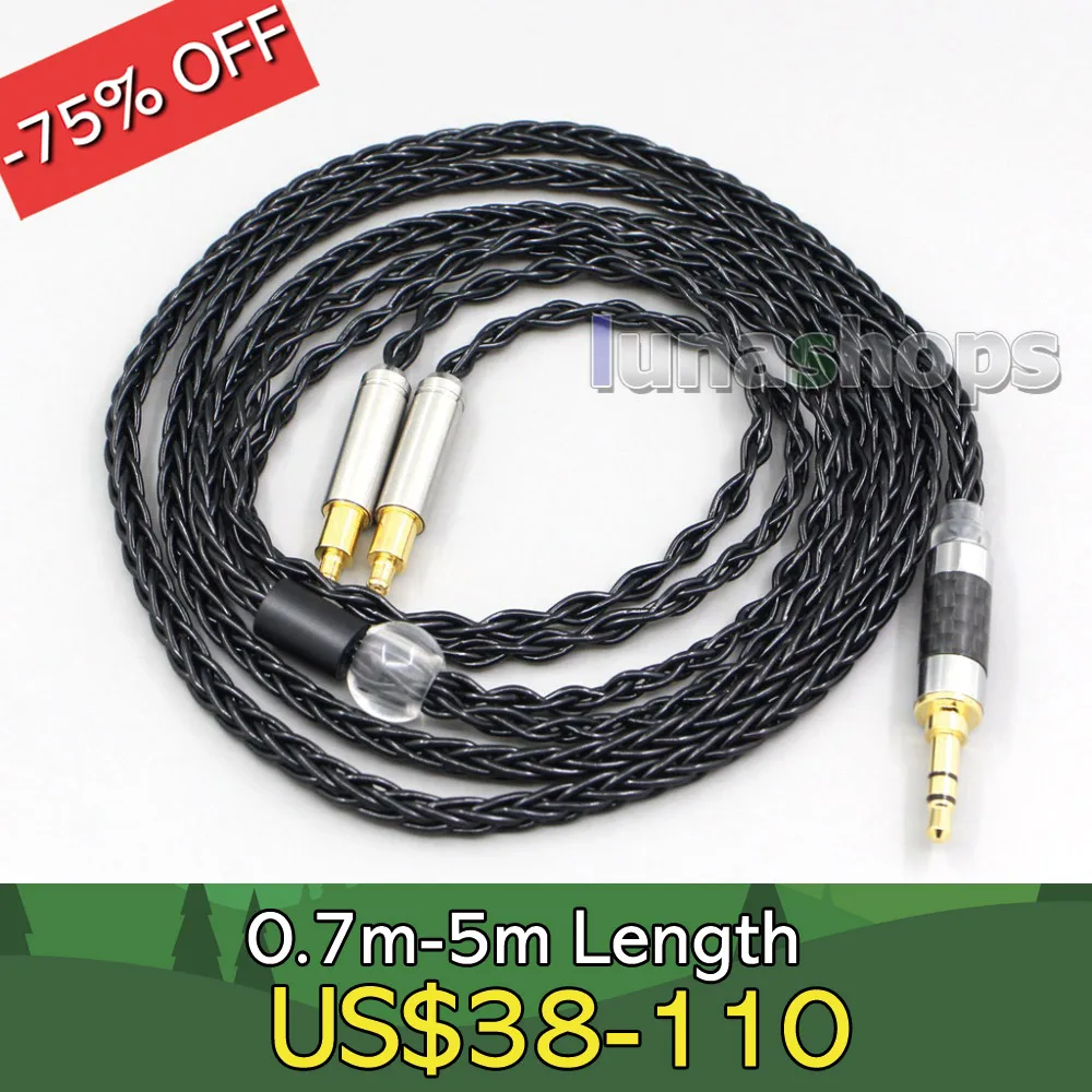 

2.5mm 4.4mm XLR 8 Core Silver Plated Black Earphone Cable For Audio Technica ATH-L5000 ATH-AWKT/f ATH-AWAS/f LN006598