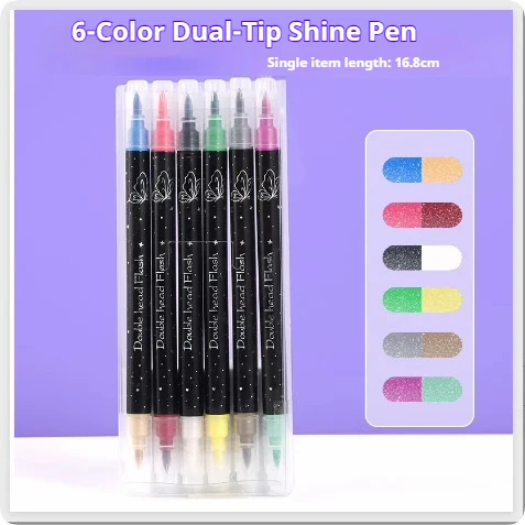 

Набор Акриловых Маркеров С Двойным Наконечником И Блестками, 12-48 Шт., 24/48/96 Цветов