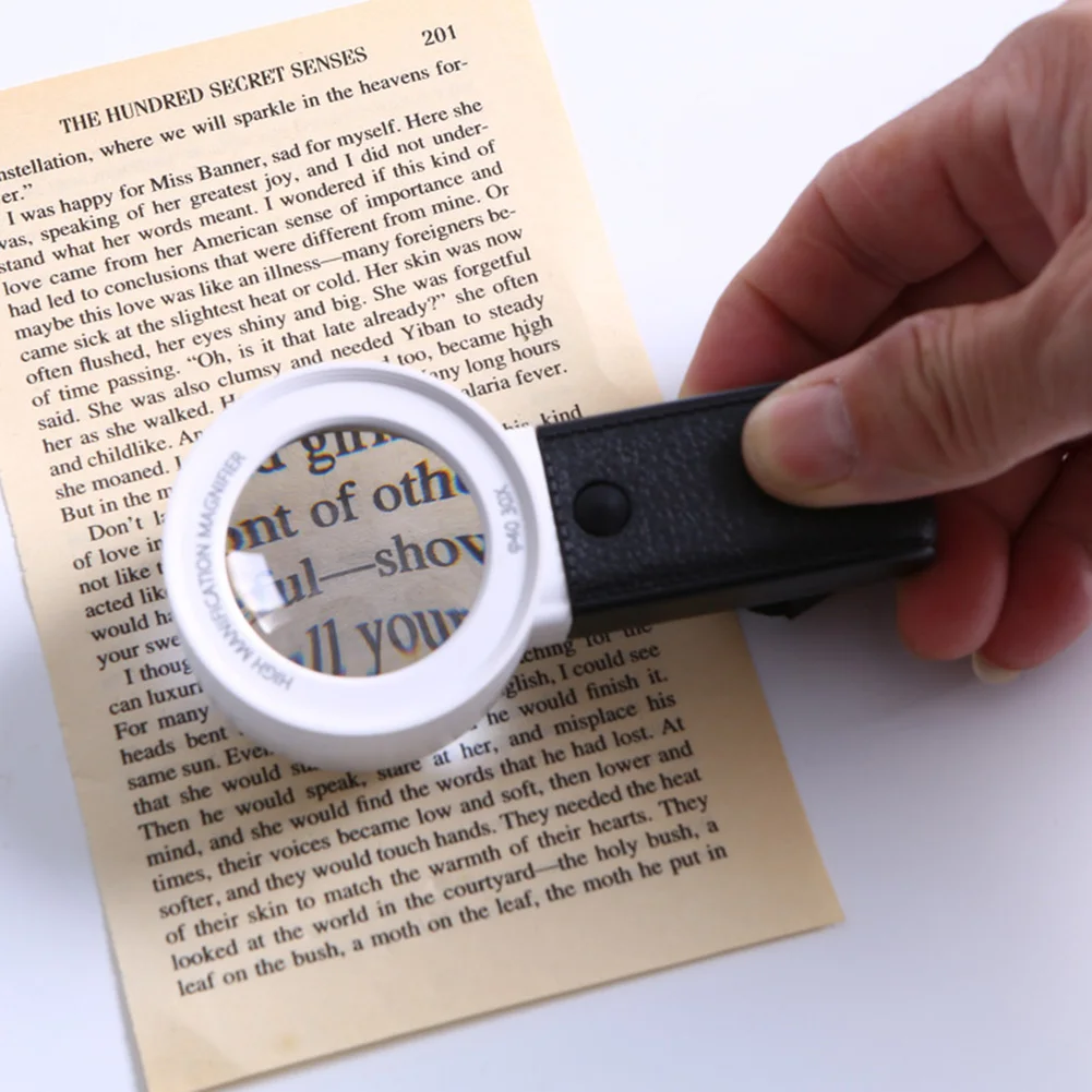 

30/45X Portable Handheld UV Currency Magnifier with Lanyard HD Magnifying Glass Handheld Reading Newspaper Loupe Illuminated