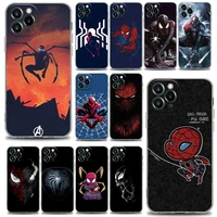 clear phone case for iphone 11 12 13 pro case max 7 8 se xr xs max 5 5s 6 6s plus silicone cover venom spiderman