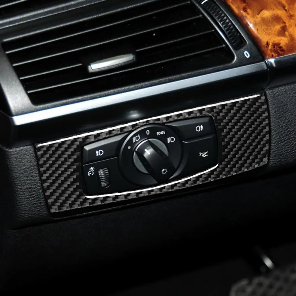 

Interior Sticker Epoxy Self-adhesive Carbon Fiber Headlight Adjustment Switch Frame Trim for E70 E71 X5 X6 2008-2013 Left Drive