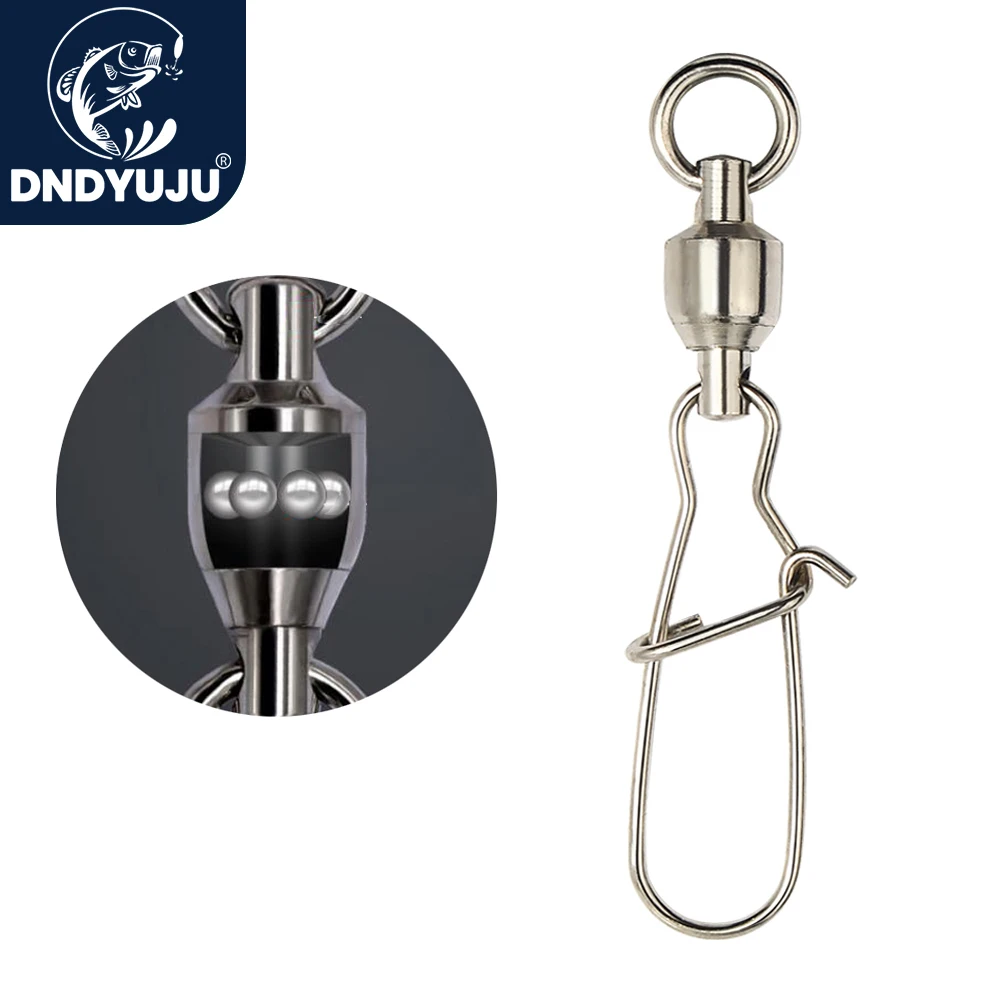 DNDYUJU 10X-100X, вертлюг для рыболовной приманки с подшипником из нержавеющей стали