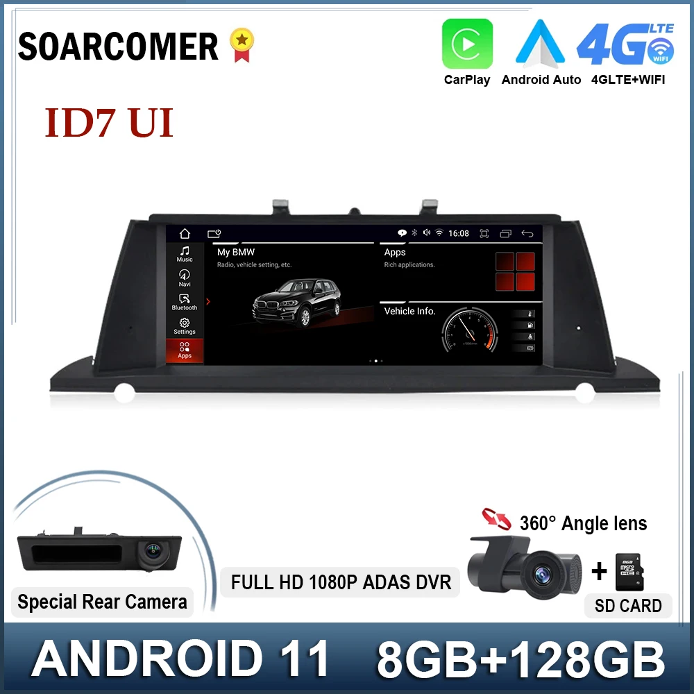 10 25 'ɺndroid 11 Автомобильный мультимедийный Carplay IPS экран Навигация стерео WIFI для