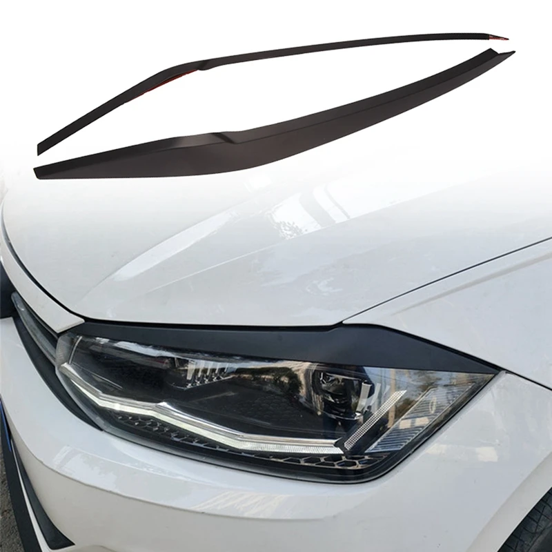 

For Polo 2019 2020 2021 Front Headlight Eyelids Eyebrow Trim Sticker