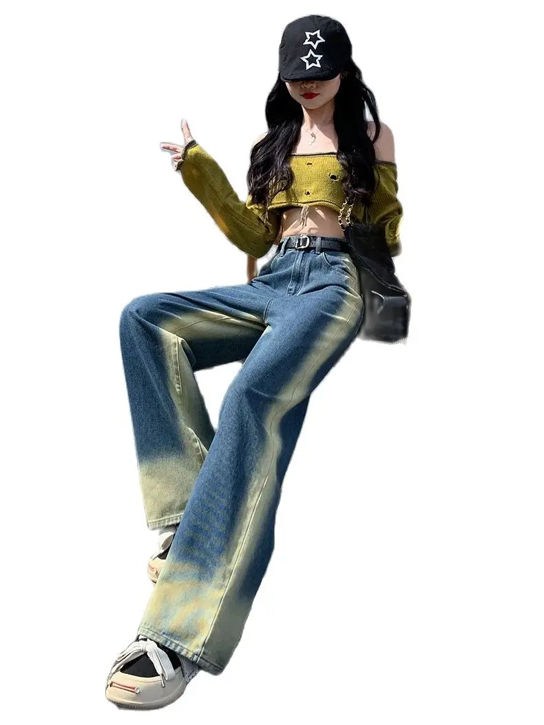 Женские мешковатые джинсы-бойфренды с широкими штанинами неэластичные прямые