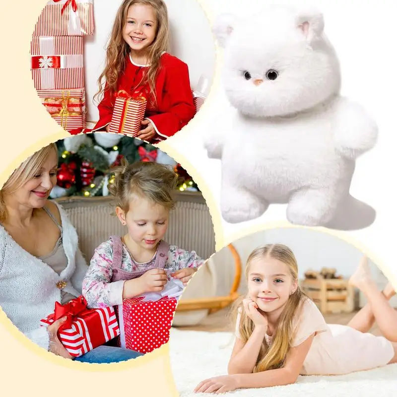 Белый кот чучело милая тряпичная кукла кошка мягкие плюшевые ручной работы с