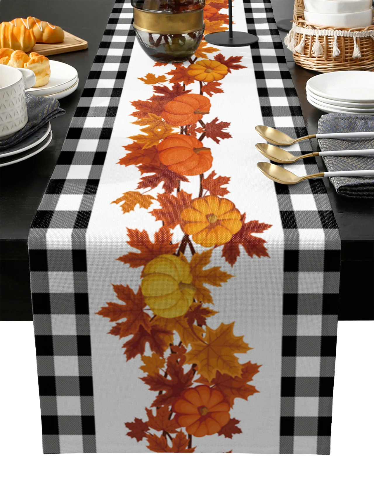 

Thanksgiving Pumpkin Table Runner Wedding Festival Table Decoration Home Decor Kitchen Table Runners Placemats