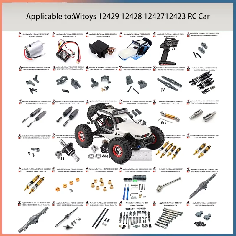 WLtoys-Juego Piezas Repuesto Para Coche Teledirigido Набор Metal Viga Principal Амортизатор Hidráulico 1/12 12429