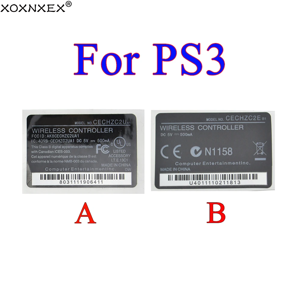 XOXNXEX 1pcs For PS3 Replacement Handle Sticker for PS3 Wireless handle Controller back label A B Housing Shell Sticker