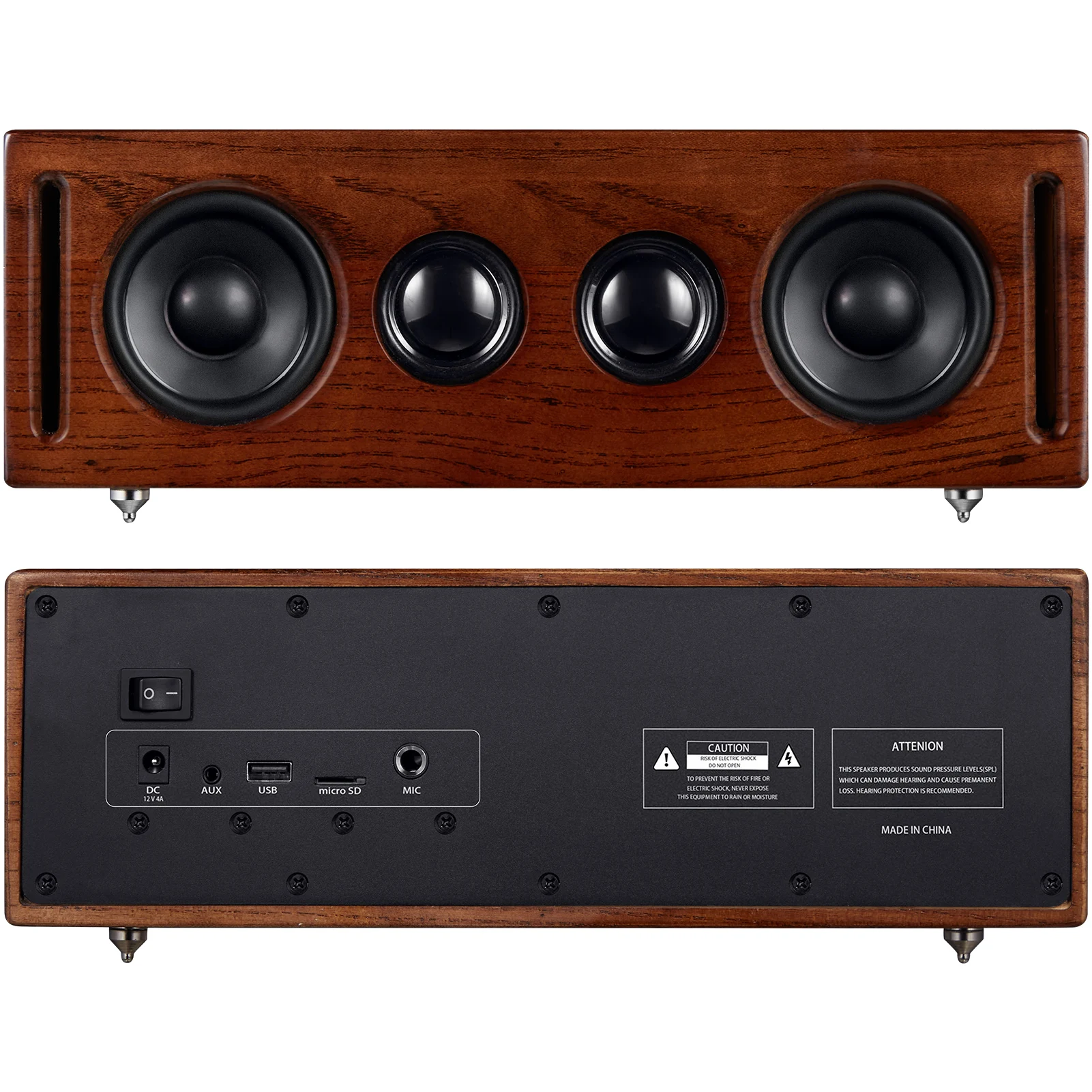 

wholesale high quality stereo smart home portable audio wooden wireless speaker with touch function