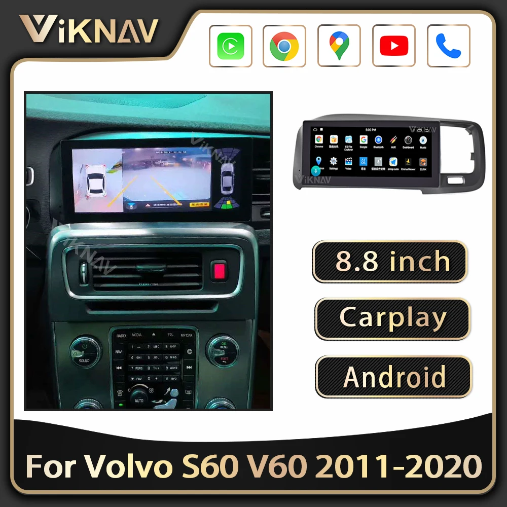 

8.8 Inch Car Stereo Radio For Volvo S60 V60 2011-2020 GPS Navigation Multimedia DVD Player Android Autoradio HD Screen 2 Din
