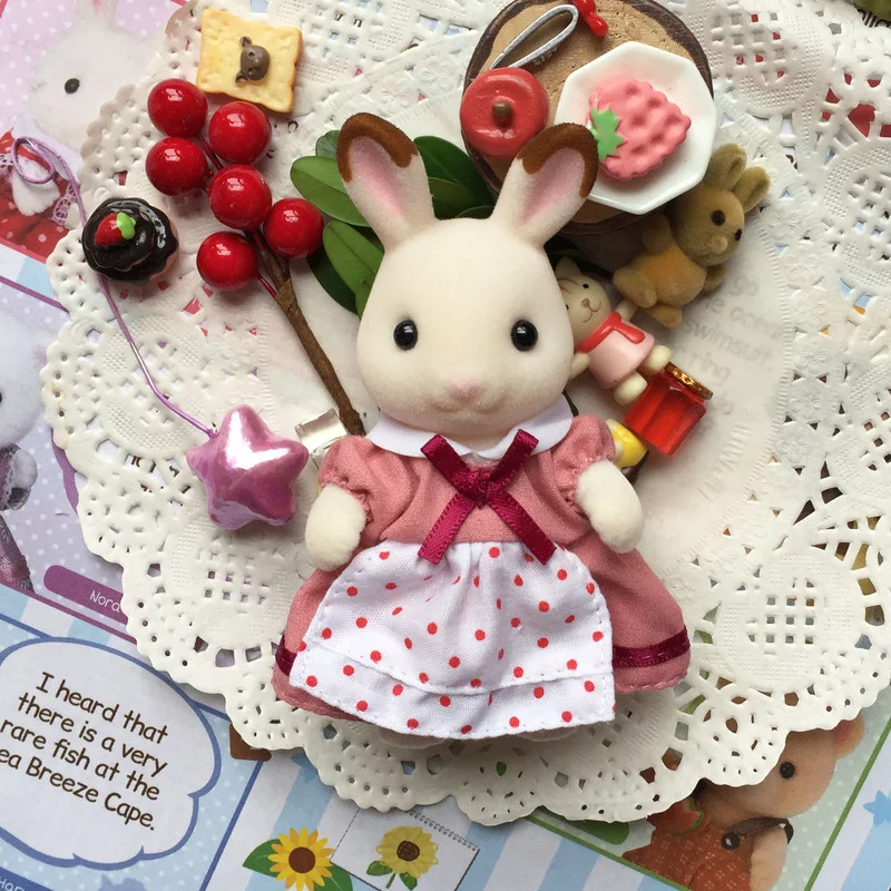 

Original SylvanianFamilies Figure Rabbit Model Scene Ornaments Doll Accessories Pretend Play Flocking Toy Children Present