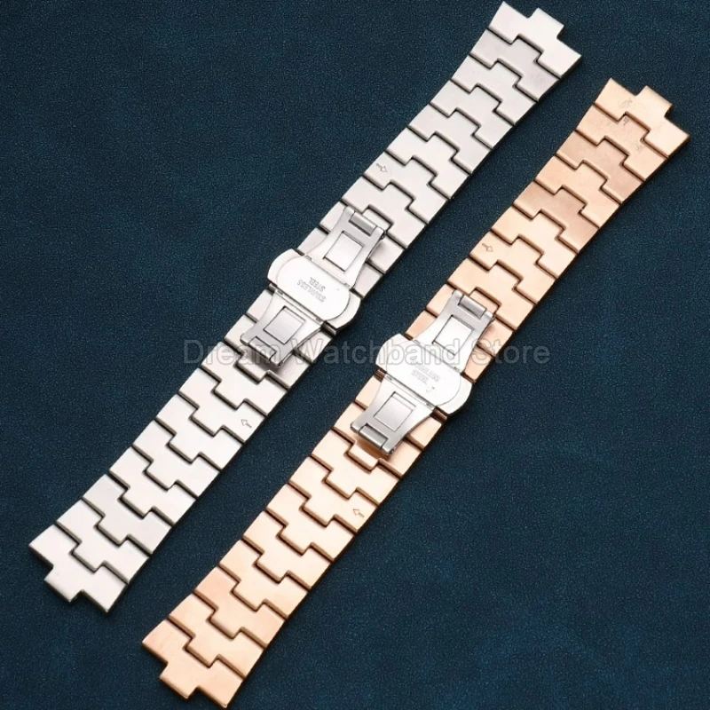 Фото Браслет для часов из нержавеющей стали 24x8 мм 24x7 мм для Vacheron Constantin Overseas 4500V 5500V P47040 Противоизносный прочный ремешок №5