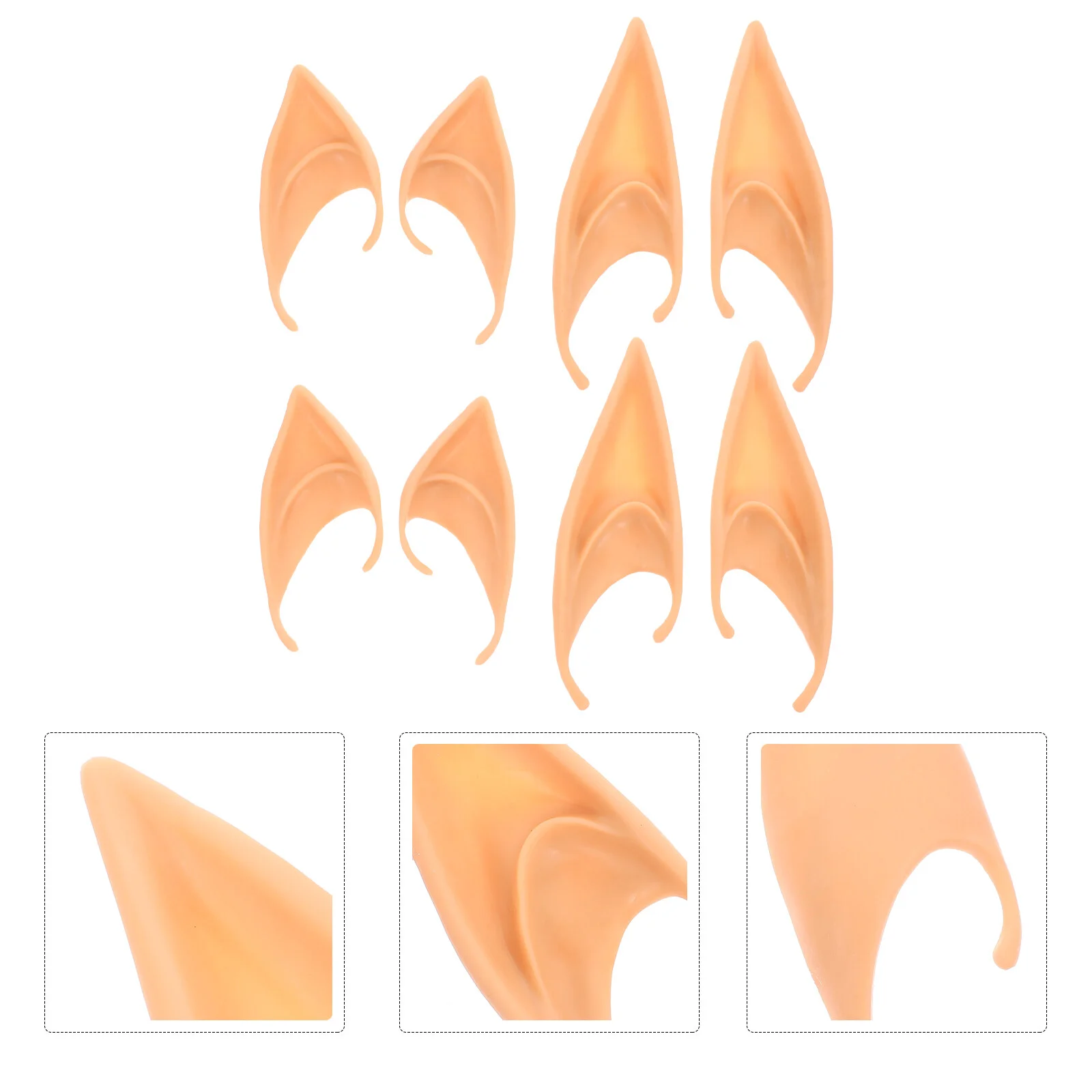 

4 Pairs Elf Ears Goblin Fairy Accessories Vampire Costume Make Cosplay Halloween Props Silica Gel Miss