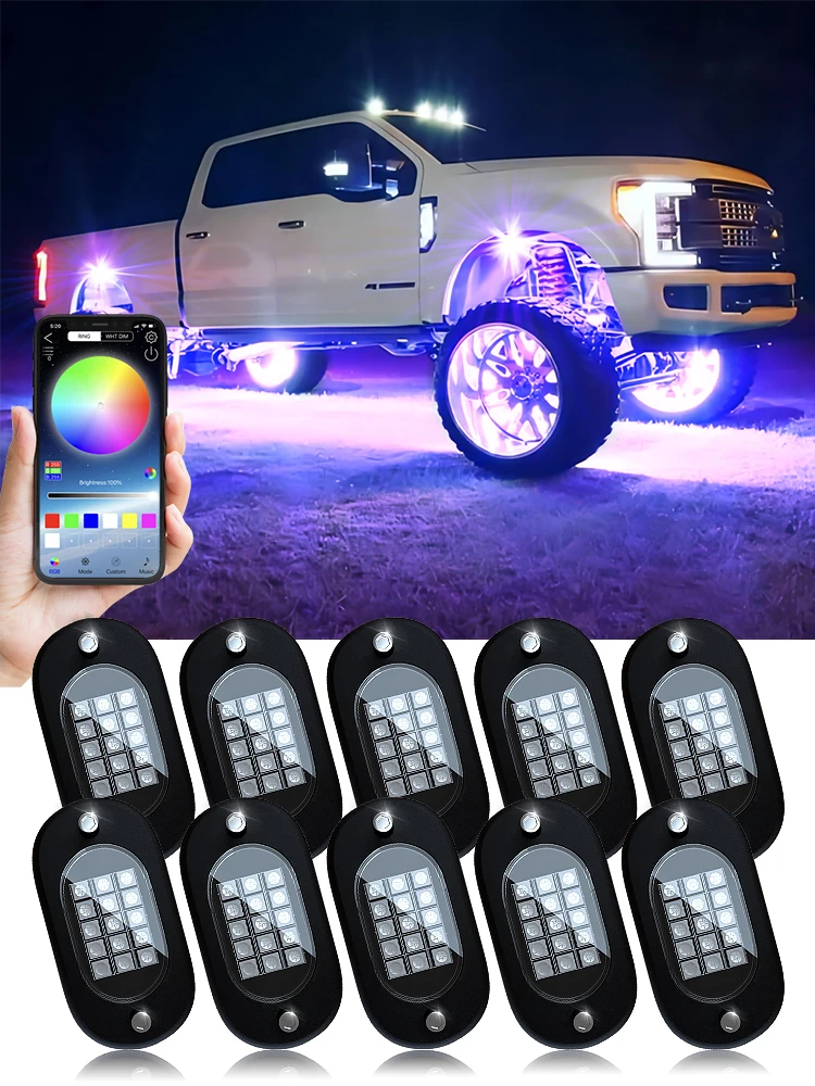 

Светодиодные RGB-фонари YiLaie Для Подсветки Днища Автомобиля С Управлением Через Приложение, Синхронизацией С Музыкой