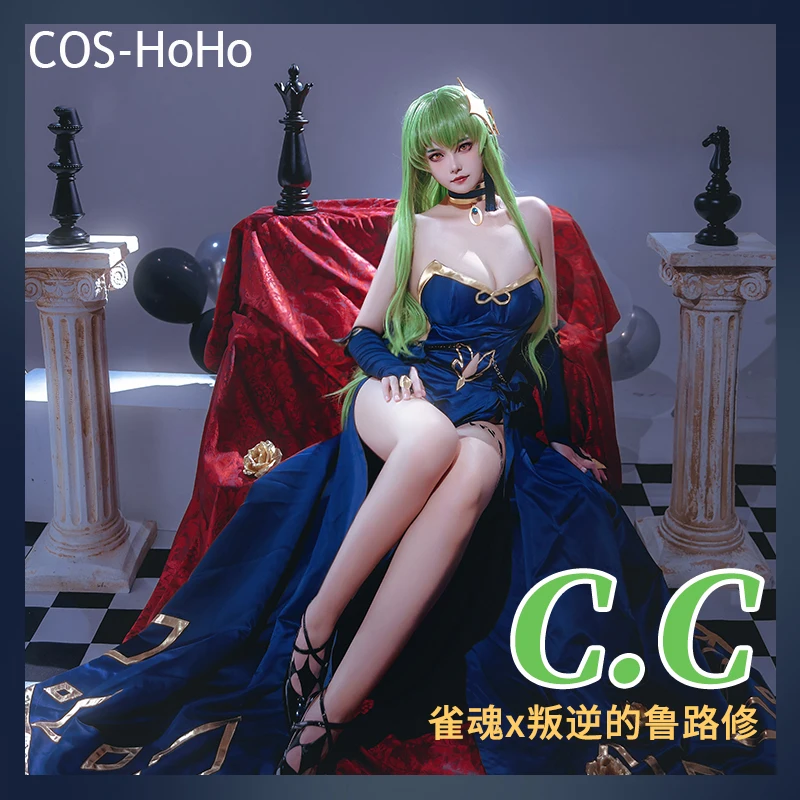 

COS-HoHo Anime Code Geass C.C Chessboard Dinner Dress Game Suit Elegant Cosplay Costume Halloween Party Role Play Outfit Women