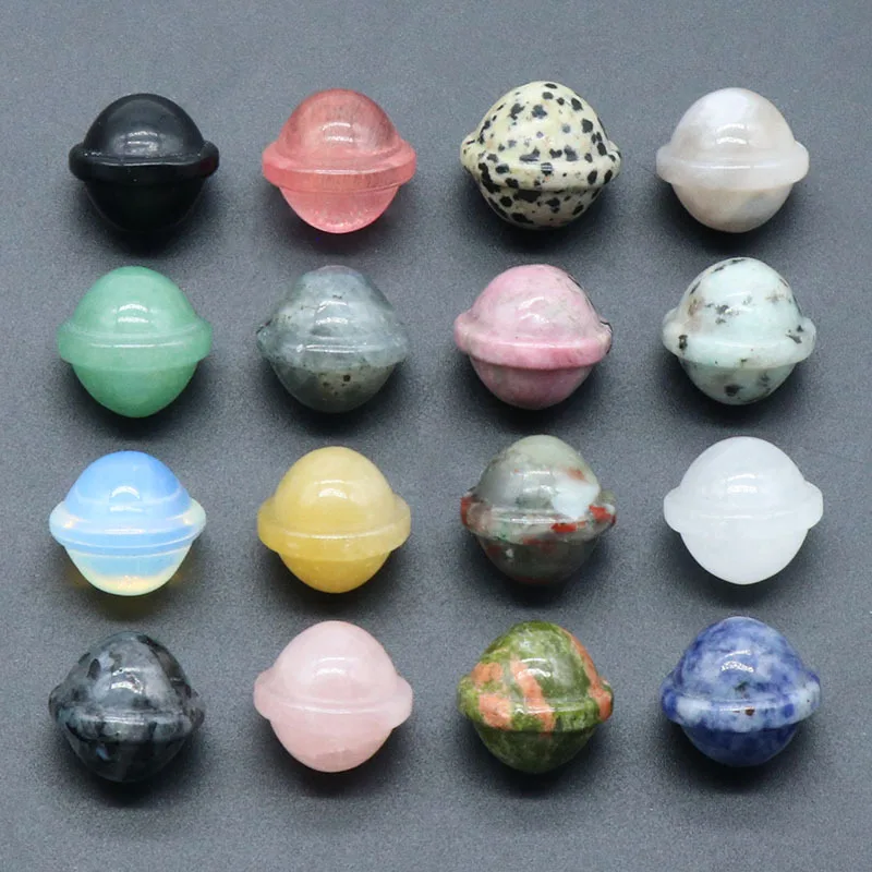 

Natural Gem Stone Mini Planet Beads Healing Crystal Galaxy Planet UFO Ornament Three-dimensional Cosmic Decoration Reiki Decor