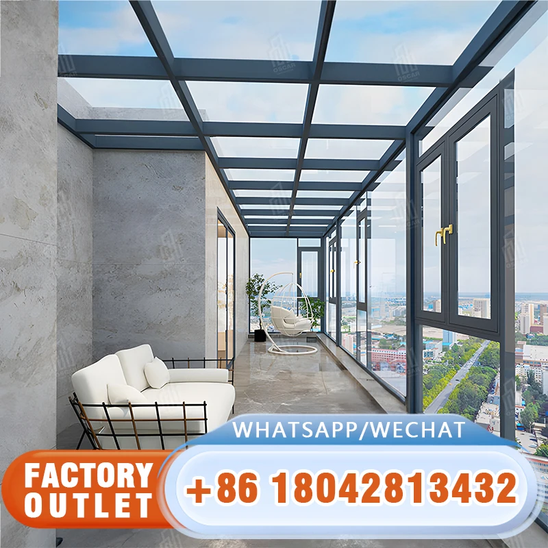 D-TOP NFRC автоматическая солнечная комната сборный дом стеклянный сад Для ручного