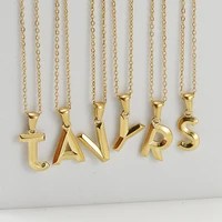 2022 new initial charm a z letters necklace women men choker gold silver color stainless steel chain 40cm big small alphabet diy