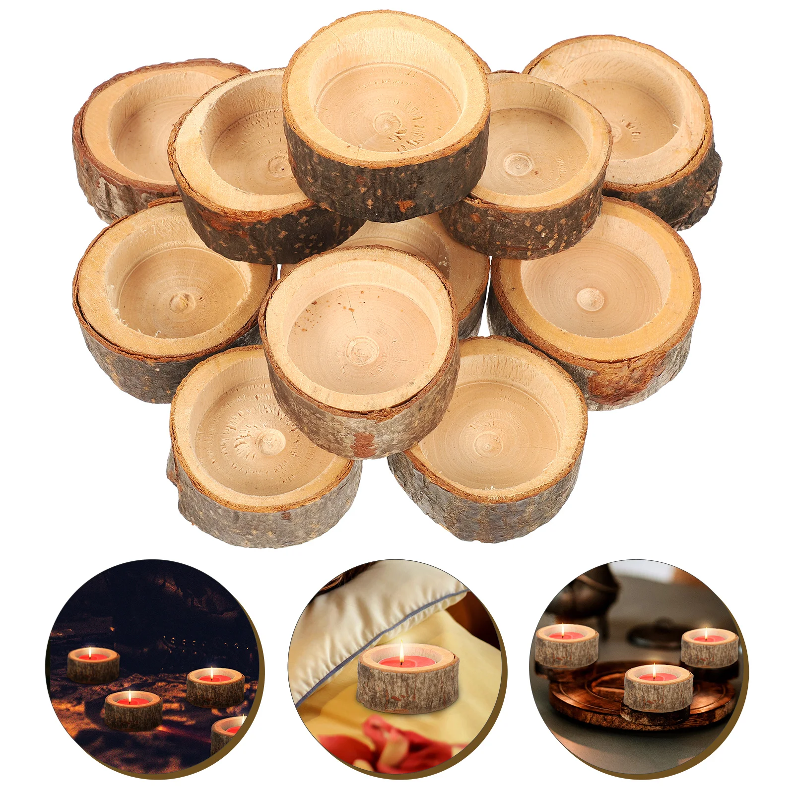 

Holder Candlestick Wooden Holders Stand Tealight Christmas Table Tray Wood Centerpiece Plate Taper Desk Farmhouse Pillar Votive