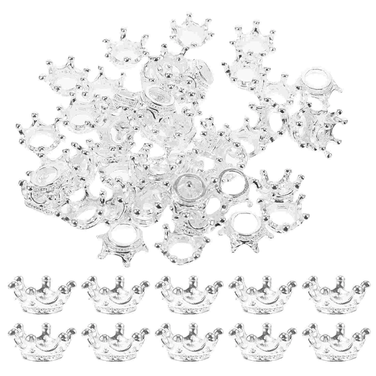 

60 Pcs Charm Crown Accessories Necklace Vintage Pendants Alloy Crowns Decoration