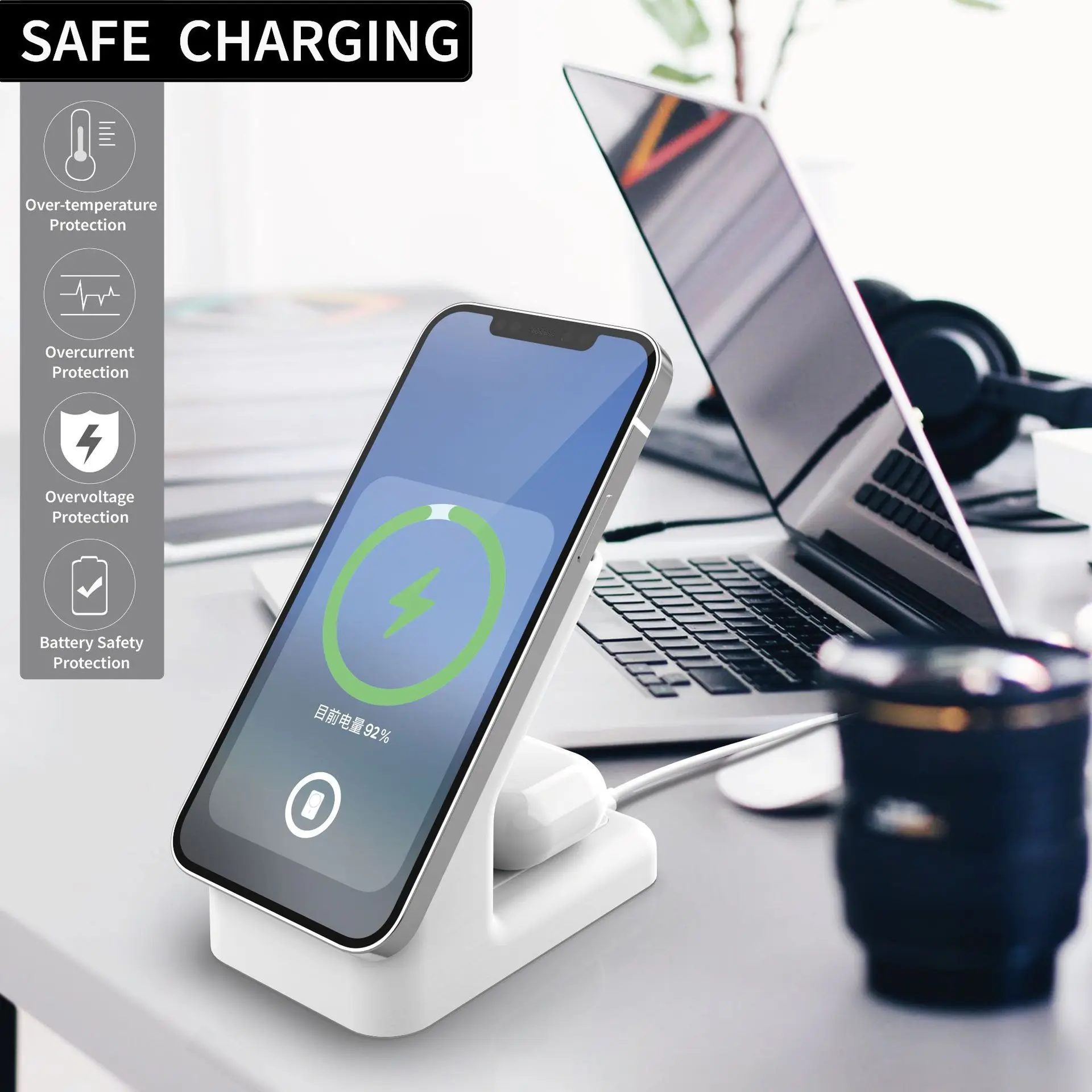 

Подходящий для Apple держатель сокровищ беспроводной зарядки для iphone12/13 Магнитный присоска зажим для задней панели держатель внешнего аккуму...