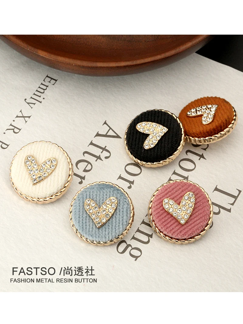 

6 шт. декоративные бриллиантовые Модные металлические швейные кнопки для одежды, вязаный свитер с сердцем, костюм, винтажное пальто, аксессуары 25 мм