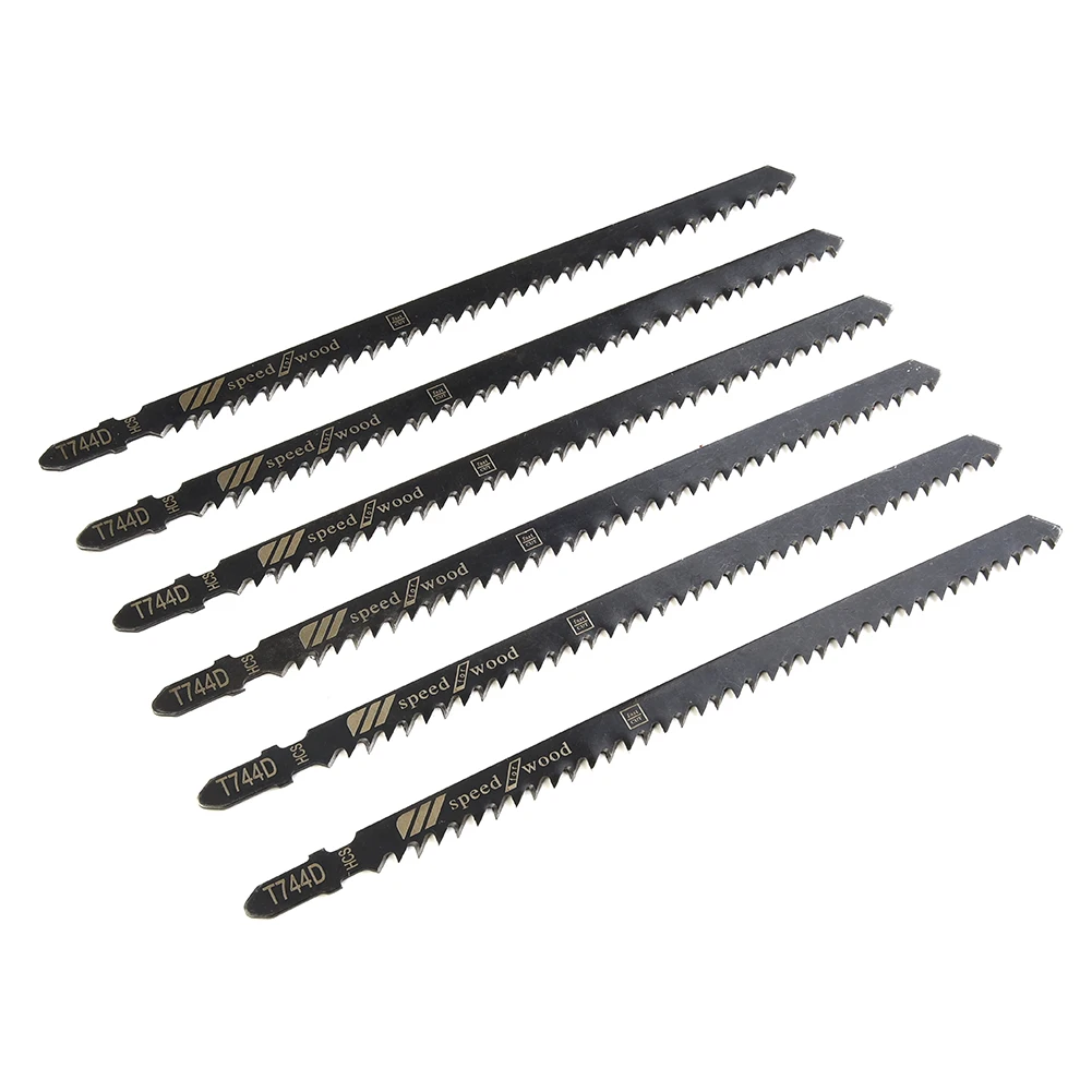 

6pcs T744D Long 180mm Jigsaw Blades Very Fast Cuts For Wood Chipboards Wood Core Plywood Fibre Boards Power Tools