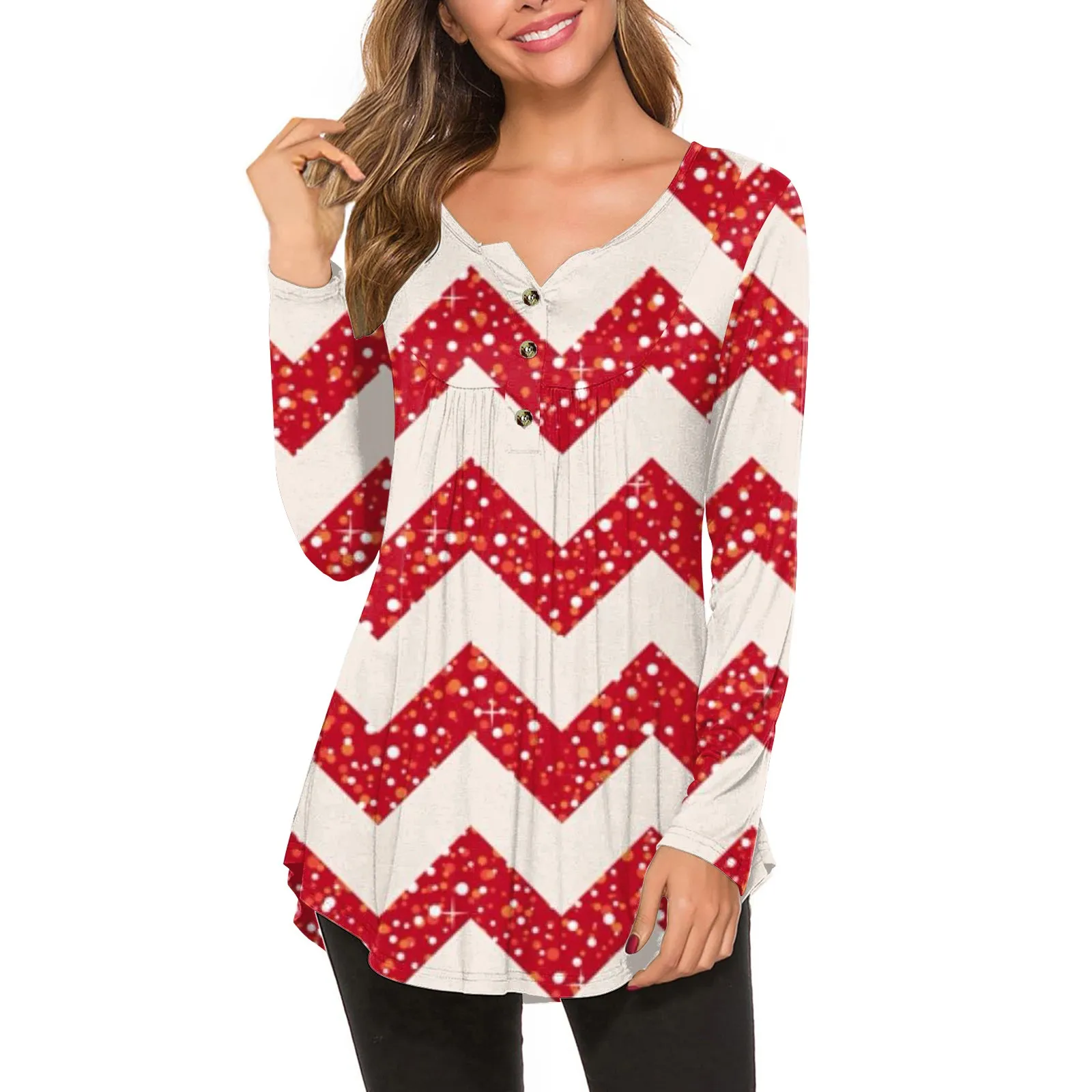 

New In Blouse Casual Fashion Elegant Halloween Pattern Printed With Button Tops Sale Stylish And Fashion Design Camisetas