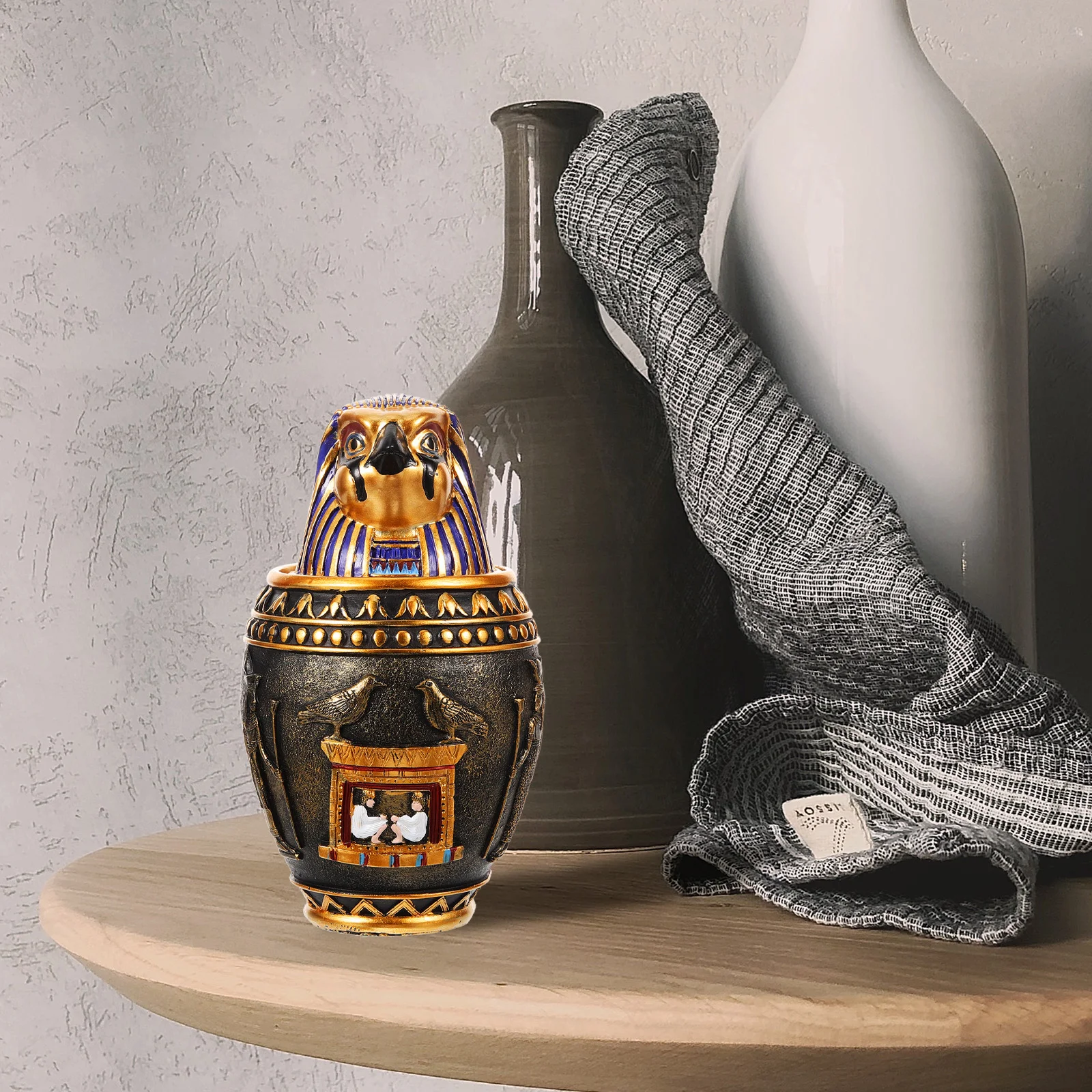 

Resin Animals Egyptian Urn Urns Ashes Pet Jar Container Commemorative Casket Cat Cremation Bottle