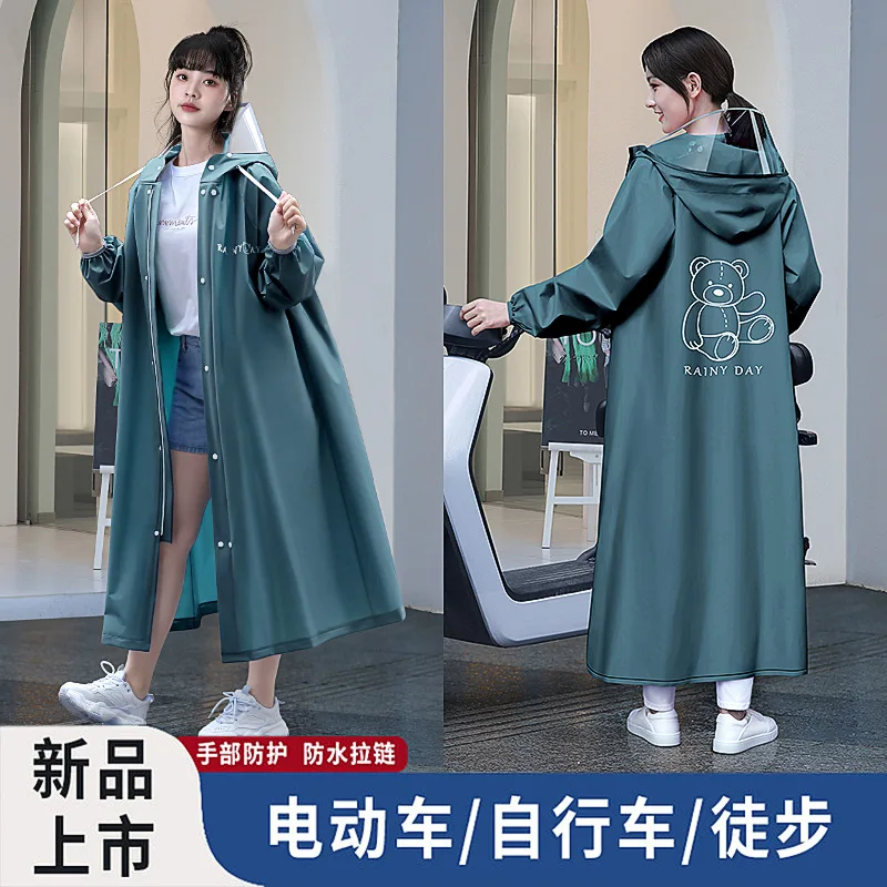 

Women's Poncho Portable Adult Non Disposable Thickened Electric Vehicle Dedicated One Piece Raincoat