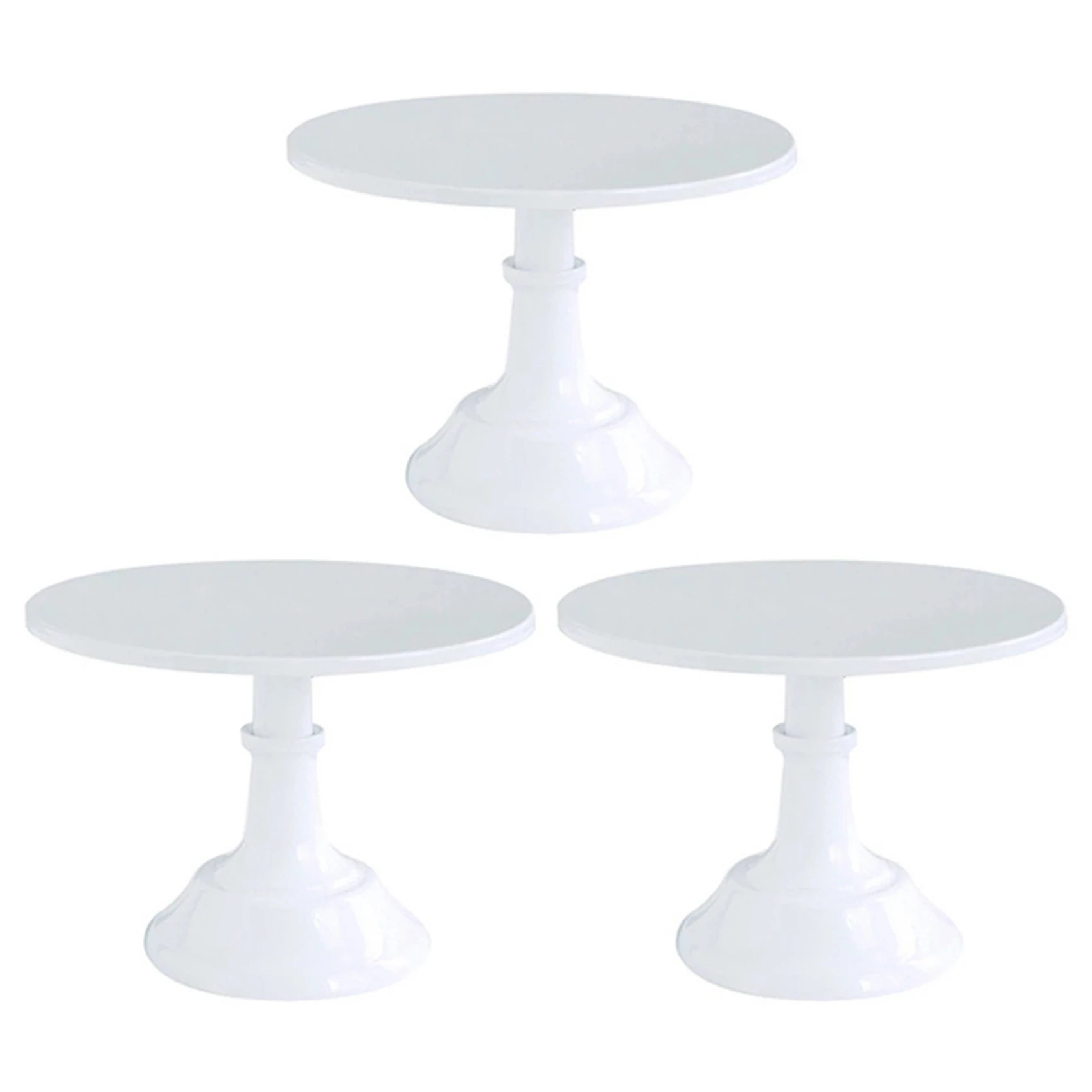 

3X Metal Iron Cake Stand Round Pedestal Dessert Holder Cupcake Display Rack Bakeware White Wedding Party Decoration