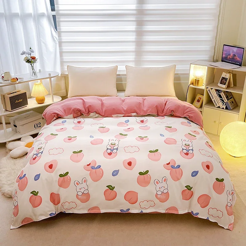 Горячий простой синий пододеяльник с вертикальными полосками и принтом для