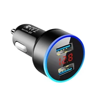 3 1a dual usb car charger 2 ports led display universal mobile phone vehicle chargers fast charging adapter