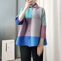 2022 new spring autumn women long sleeve jackets coats fashion casual ladies tops temperament clothes pleated cardigan stitching