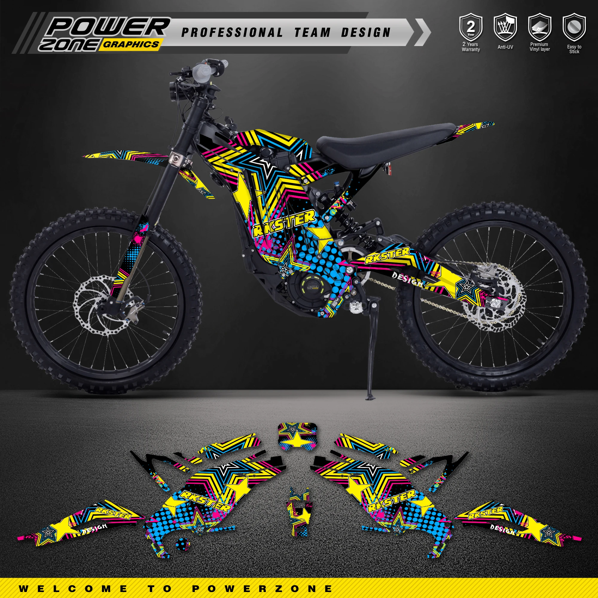 Фотографические детали для мотоцикла PowerZone Surron Sur ron Фоновые наклейки Bee X S 3C 2021 2022