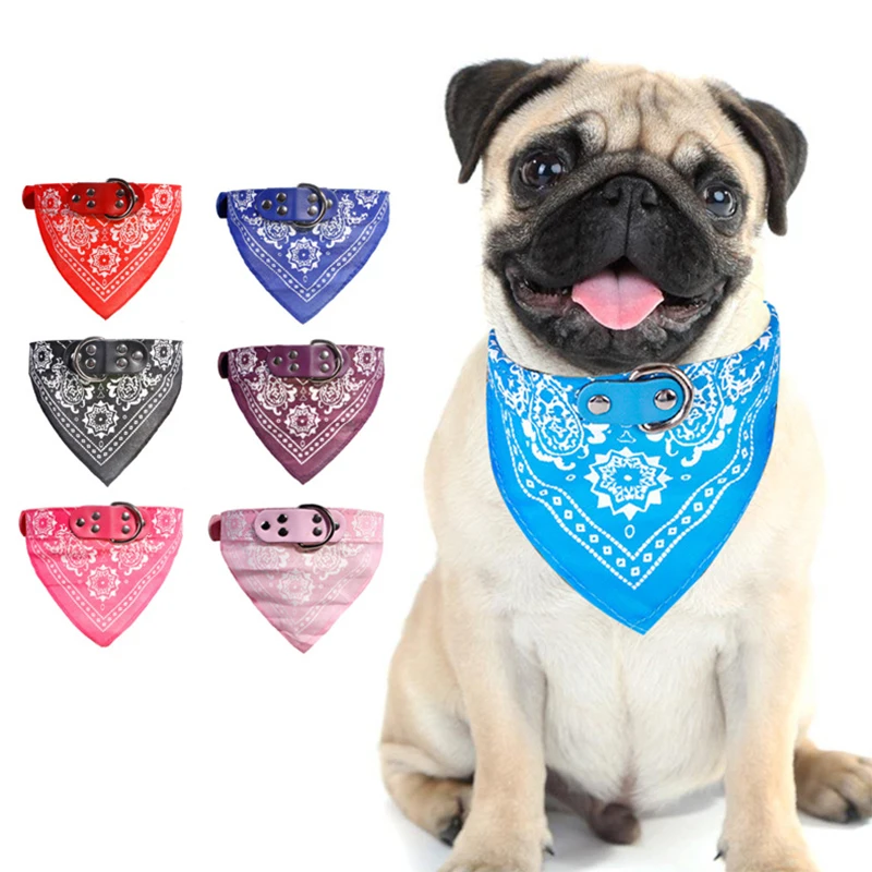 

Adjustable Dog Bandana Leather Printed Soft Collar For Dog Pet Supplies Cat Scarf Collar For Chihuahua Puppy Pet Neckerchief