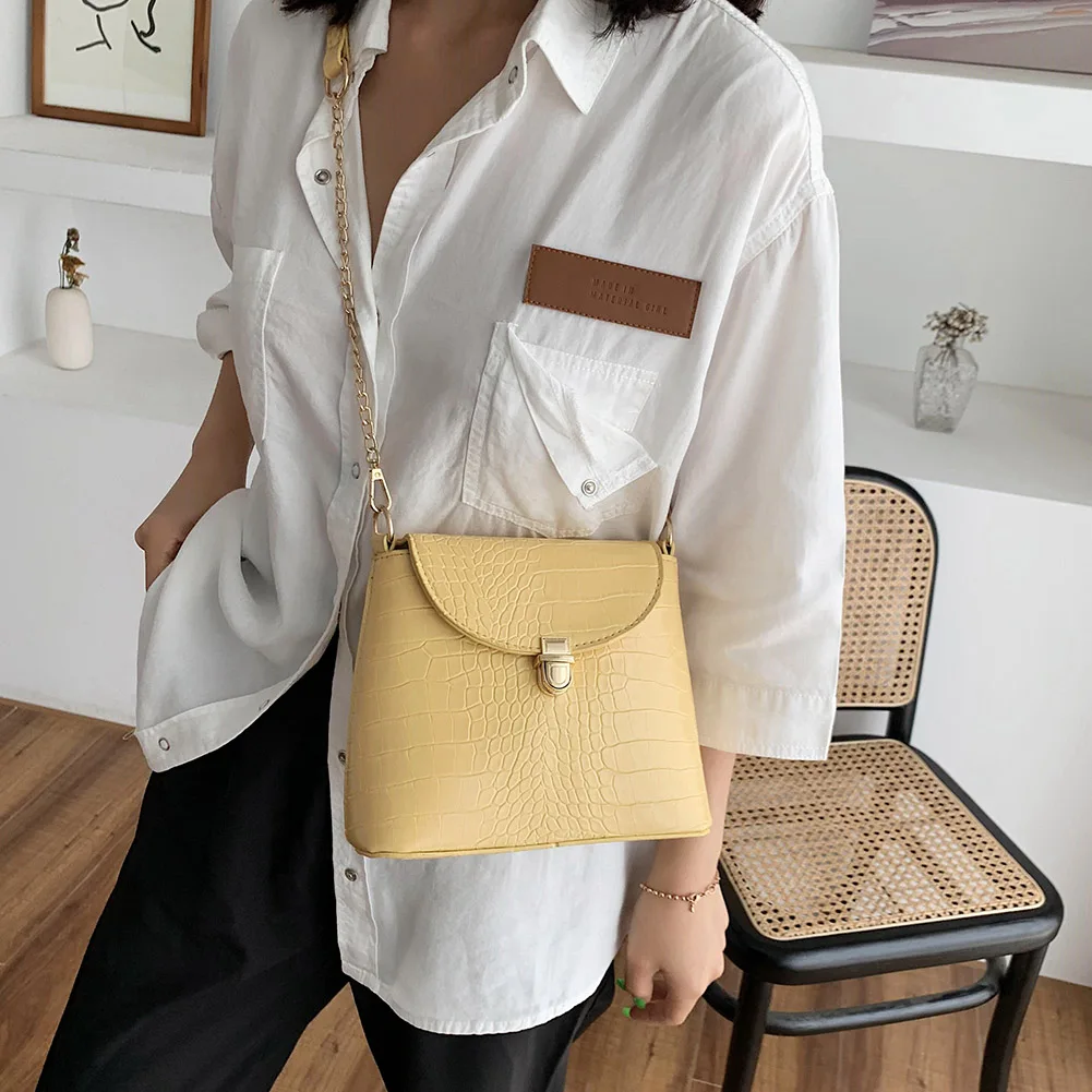 

Women Simple PU Leather Handbags Lady Small Chain Travel Shoulder Totes Bags Popular Simple Female Daily Bag