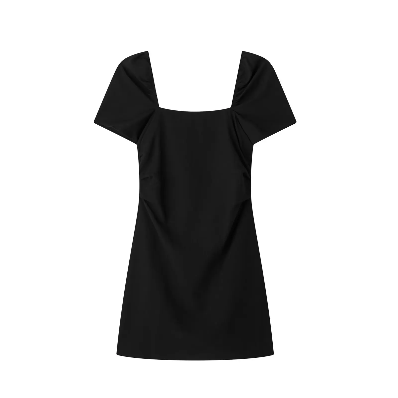 

Women 2023 New Fashion summer Short Sleeve Dress Vintage Square Collar Backless Casual Chic Female Dresses Vestidos robe Mujer