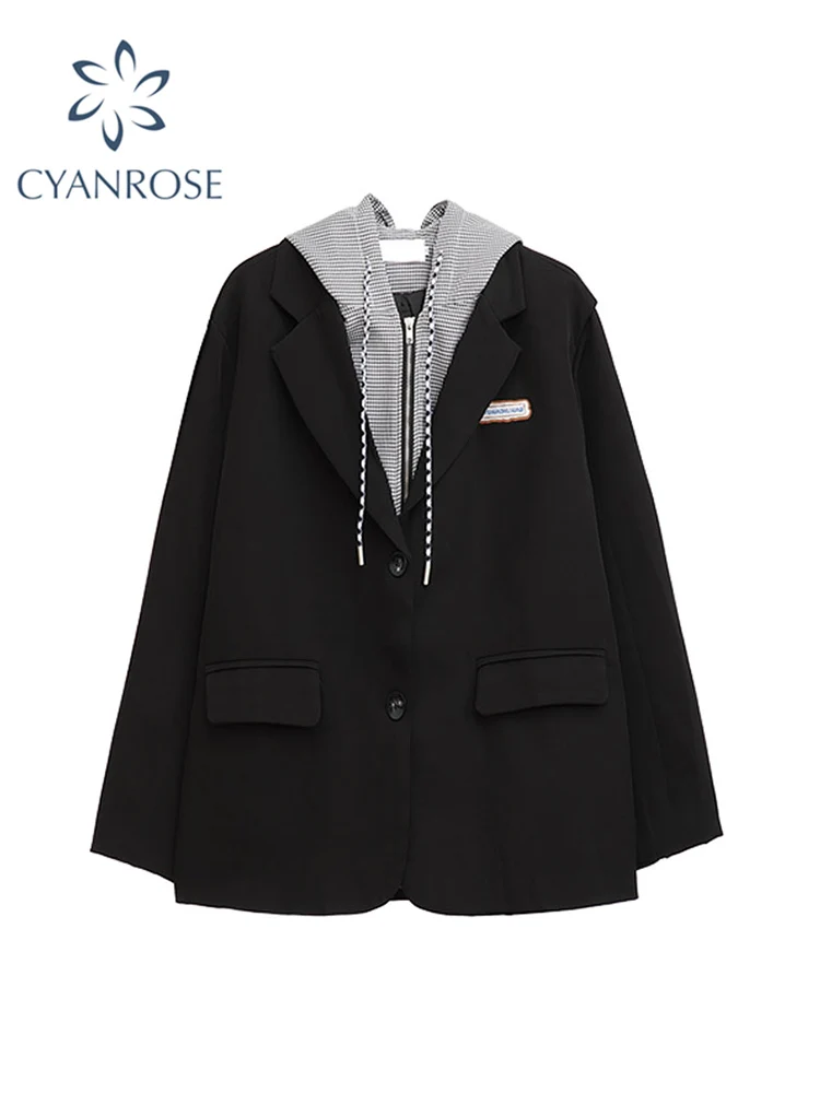 

2022 Autumn Winter Women's Coat Patchwork Japaneses Korea Design Elegant Casual Outerwear Y2k Harajuku Oversize Female Jacket