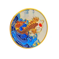 new 2022 chinese colorful koi fish symbol for luck commemorative badge lucky mascot gold coins collectible collection gift