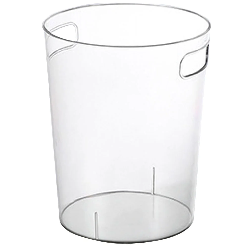 

Can Trash Bin Waste Garbage Bathroom Basket Clear Container Office Storage Kitchen Bucket Rubbish Paper Flower Home Small